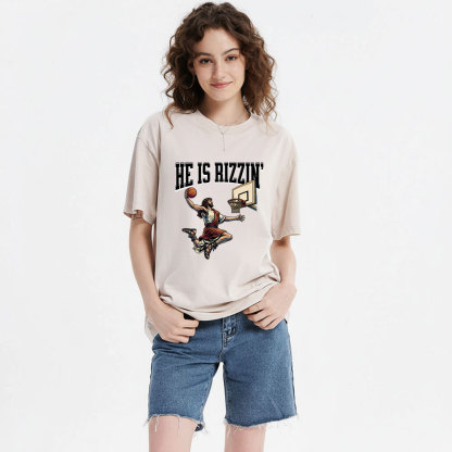 He Is Rizzen' Christian Washed T-Shirt