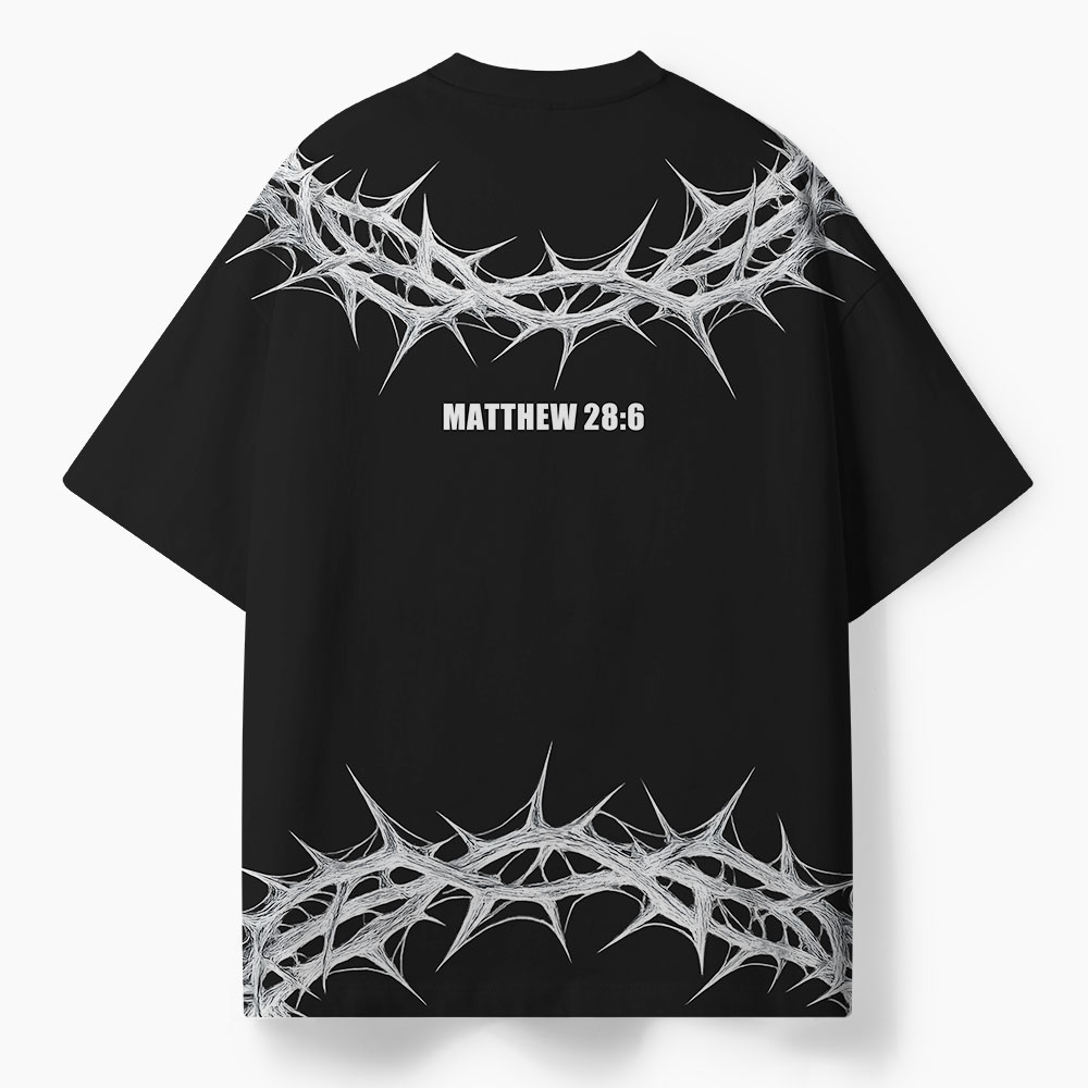 He Is Rizzen Oversized All-Over Print Christian T-Shirt