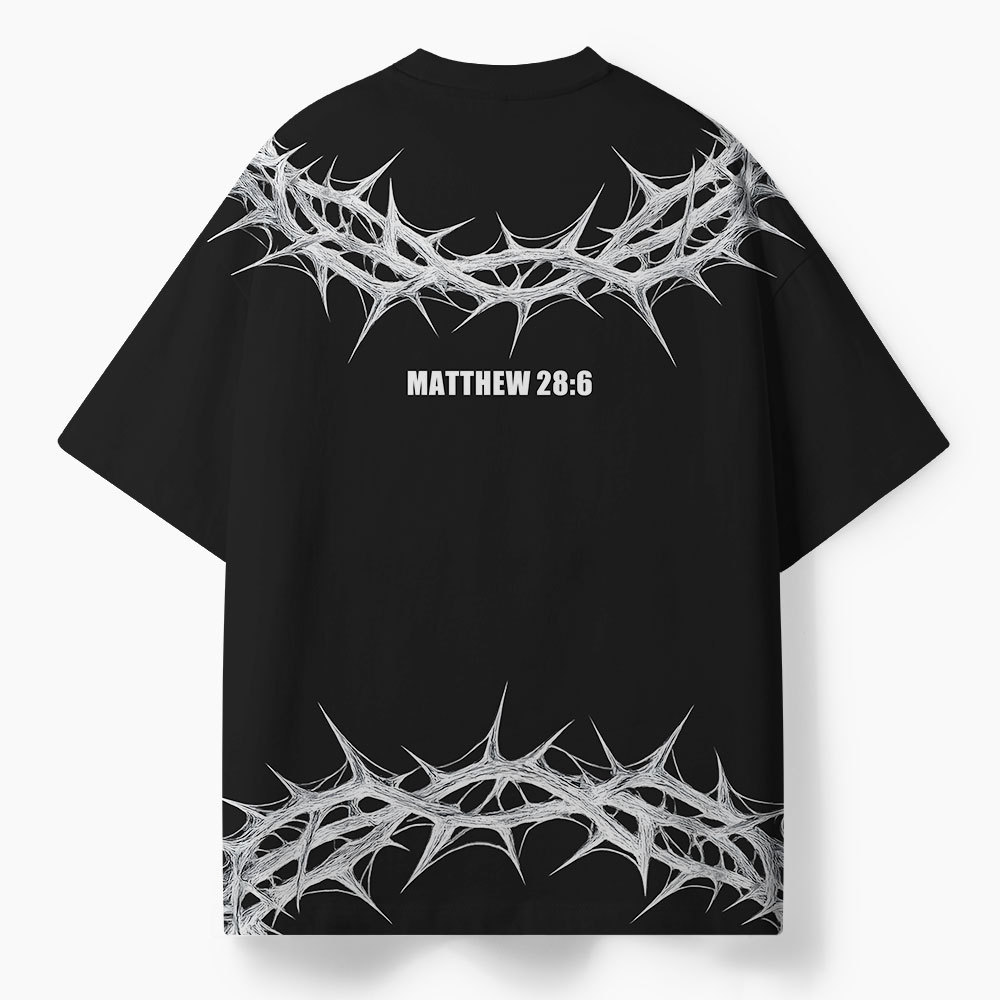 He Is Rizzen Oversized All-Over Print Christian T-Shirt