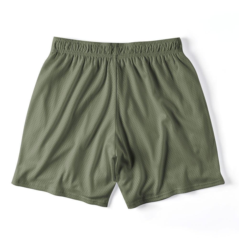 He Is Rizzin Army Green Christian Mesh Shorts