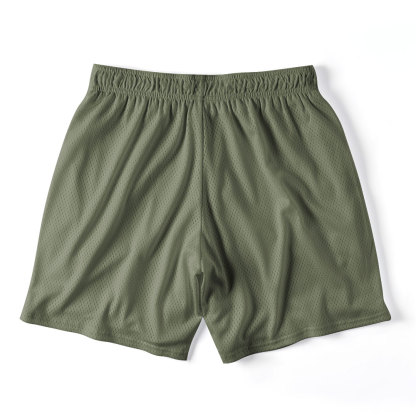 He Is Rizzin Army Green Christian Mesh Shorts