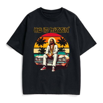 He Is Rizzin Christian Heavy Cotton T-Shirt