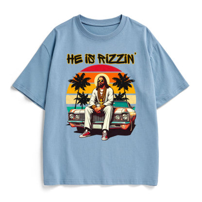 He Is Rizzin Christian Heavy Cotton T-Shirt