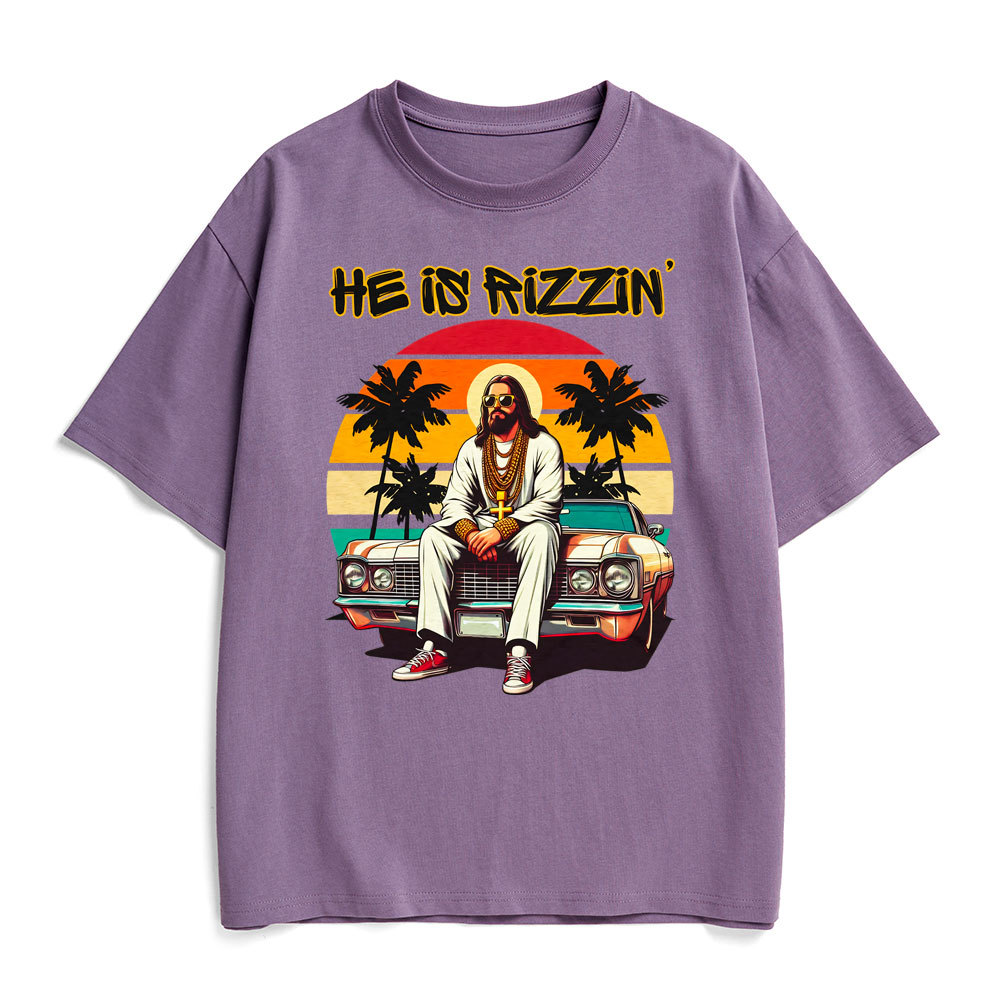 He Is Rizzin Christian Heavy Cotton T-Shirt