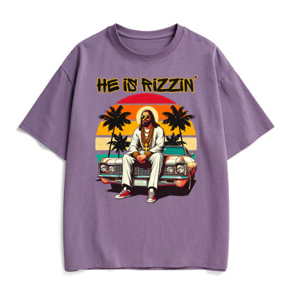 He Is Rizzin Christian Heavy Cotton T-Shirt
