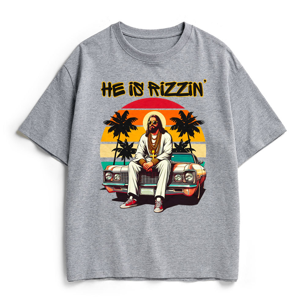 He Is Rizzin Christian Heavy Cotton T-Shirt