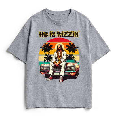 He Is Rizzin Christian Heavy Cotton T-Shirt
