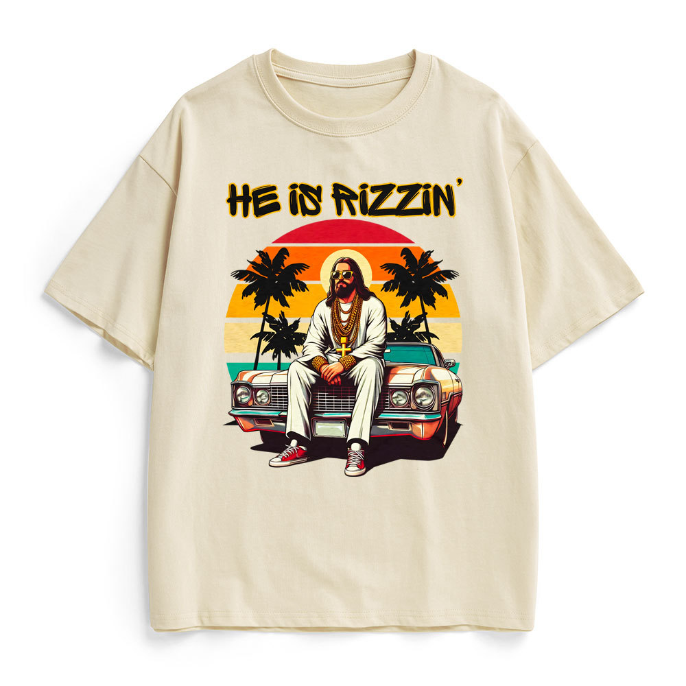 He Is Rizzin Christian Heavy Cotton T-Shirt