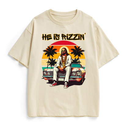 He Is Rizzin Christian Heavy Cotton T-Shirt