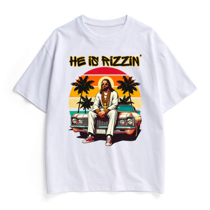 He Is Rizzin Christian Heavy Cotton T-Shirt