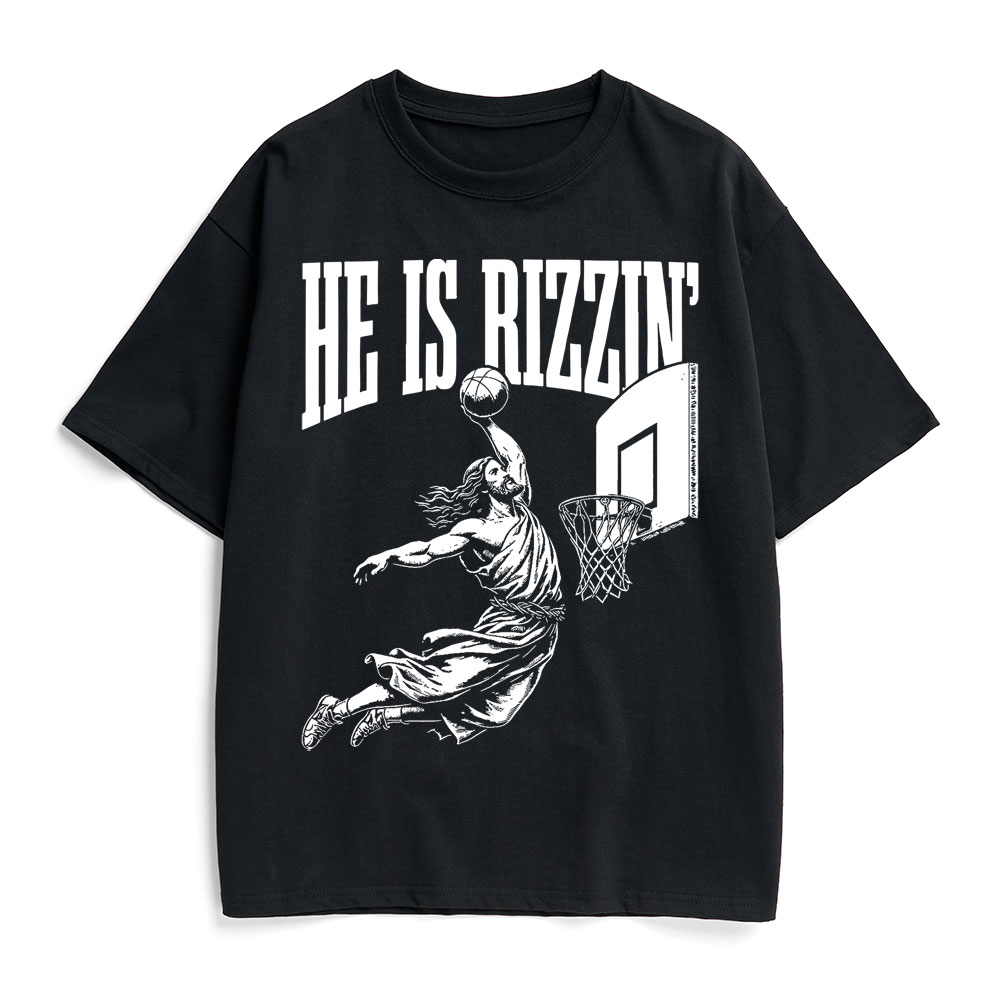 He Is Rizzin Christian Heavy Cotton T-Shirt