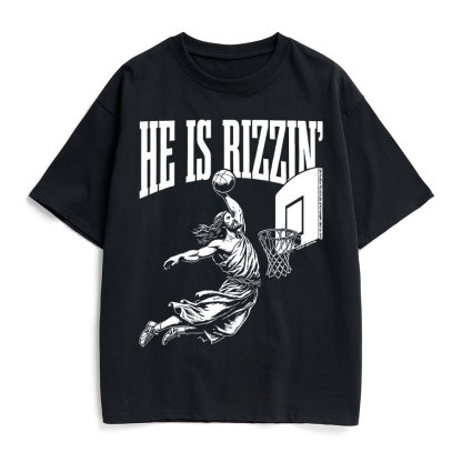 He Is Rizzin Christian Heavy Cotton T-Shirt