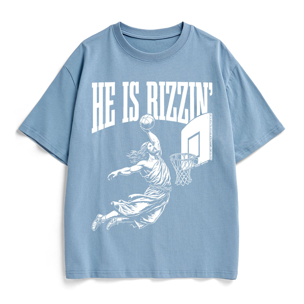 He Is Rizzin Christian Heavy Cotton T-Shirt