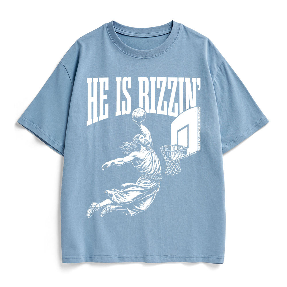 He Is Rizzin Christian Heavy Cotton T-Shirt