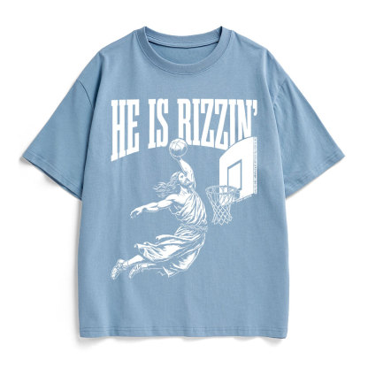 He Is Rizzin Christian Heavy Cotton T-Shirt