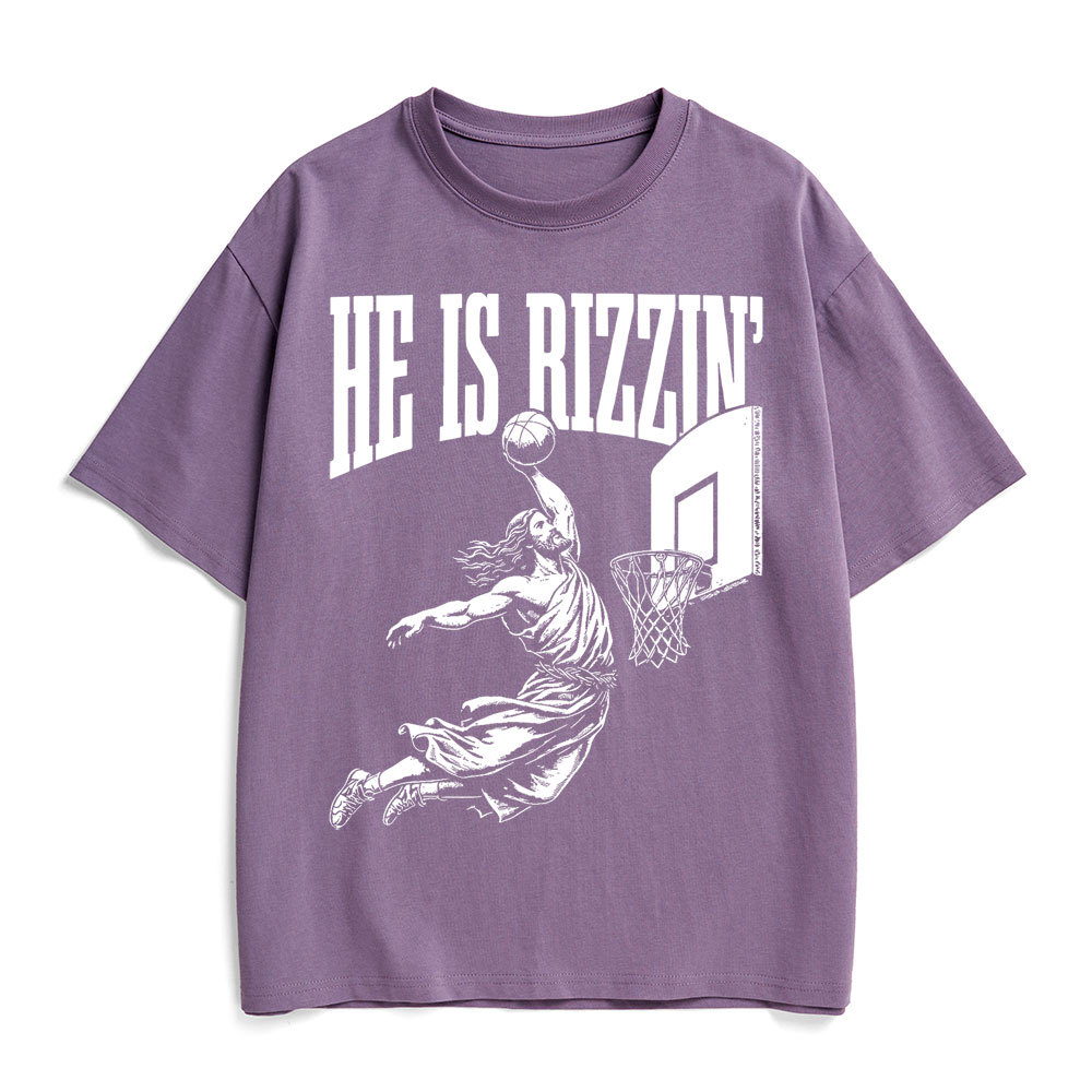 He Is Rizzin Christian Heavy Cotton T-Shirt