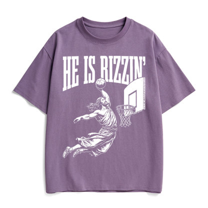 He Is Rizzin Christian Heavy Cotton T-Shirt