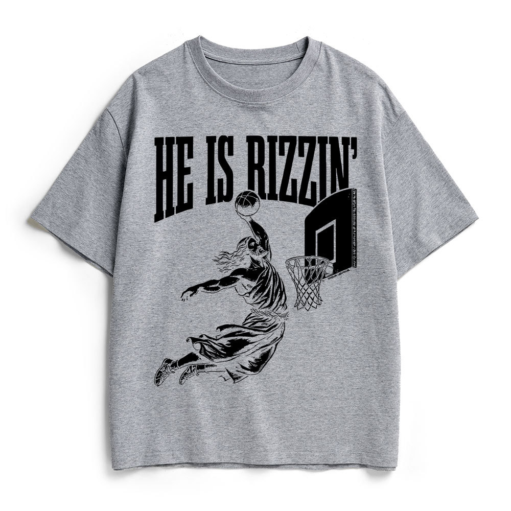 He Is Rizzin Christian Heavy Cotton T-Shirt