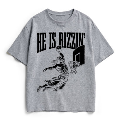 He Is Rizzin Christian Heavy Cotton T-Shirt