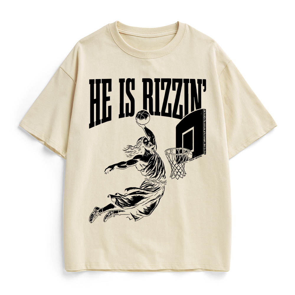 He Is Rizzin Christian Heavy Cotton T-Shirt