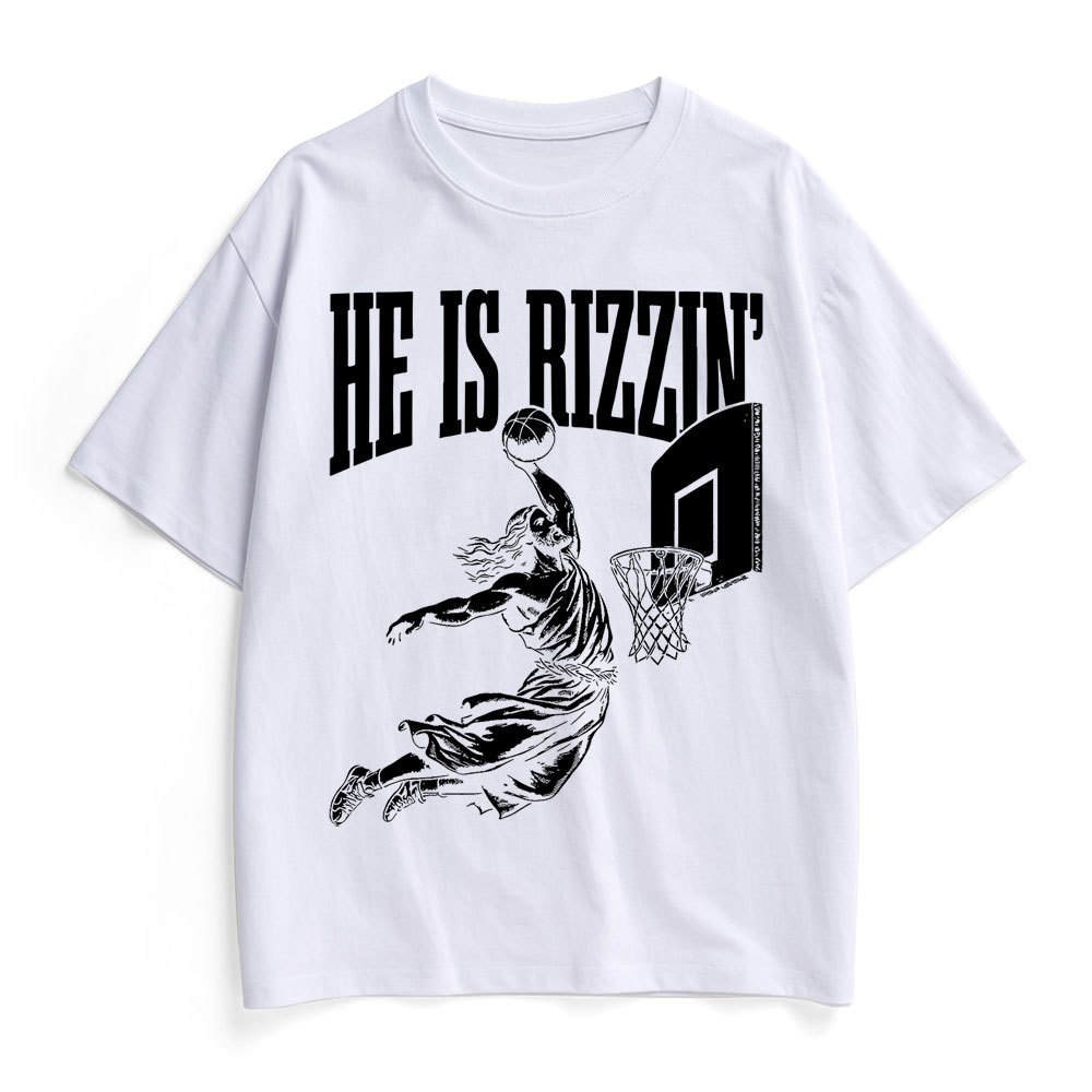 He Is Rizzin Christian Heavy Cotton T-Shirt