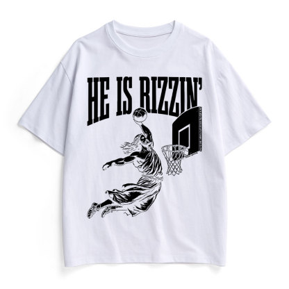 He Is Rizzin Christian Heavy Cotton T-Shirt