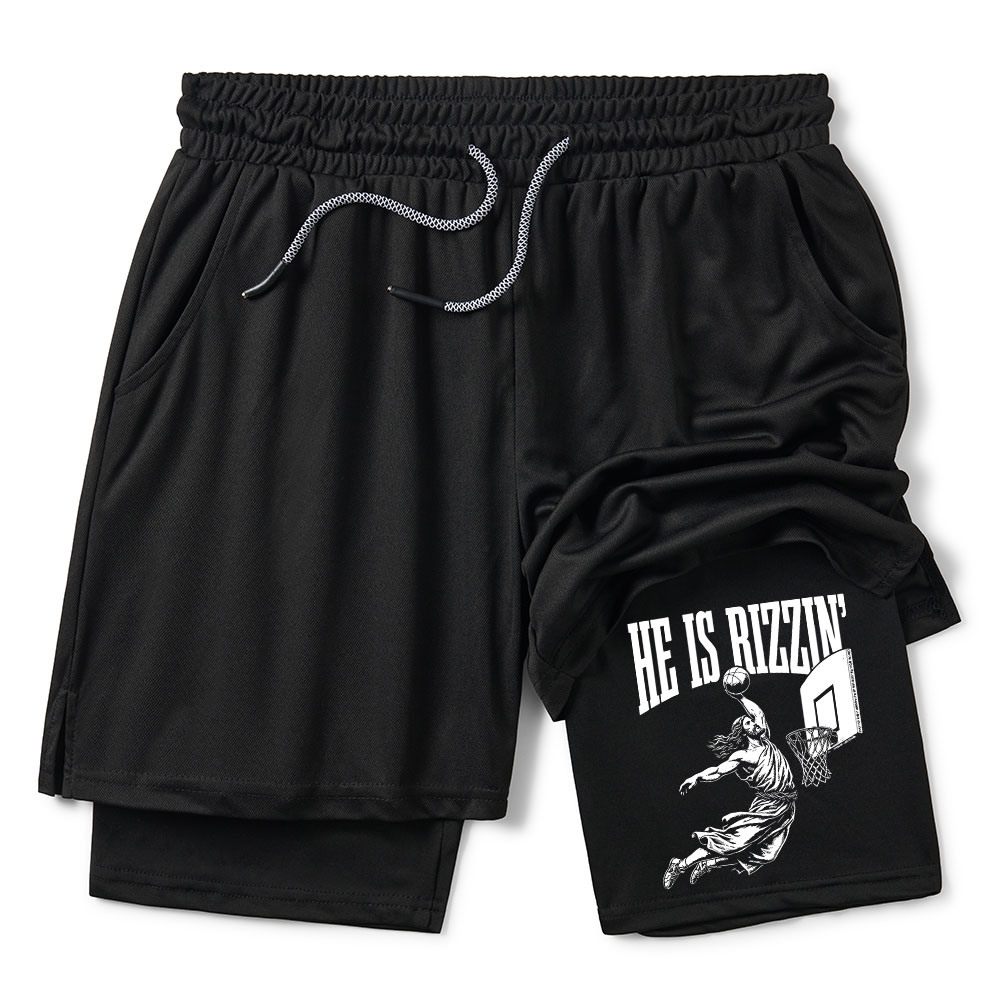 He Is Rizzin Christian Performance Shorts