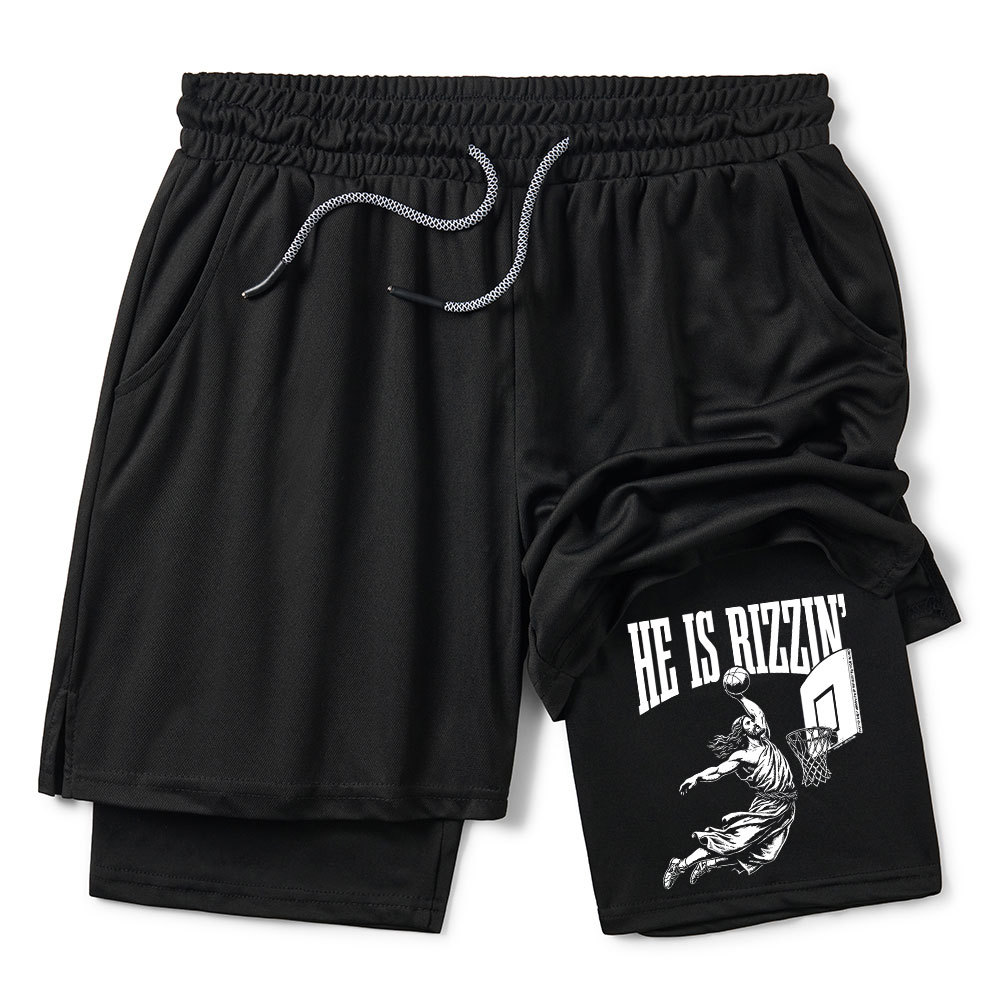 He Is Rizzin Christian Performance Shorts