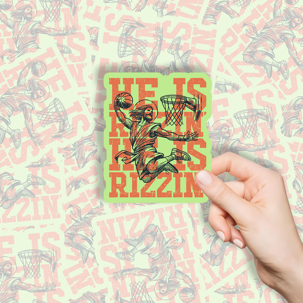 He Is Rizzin Christian Stickers
