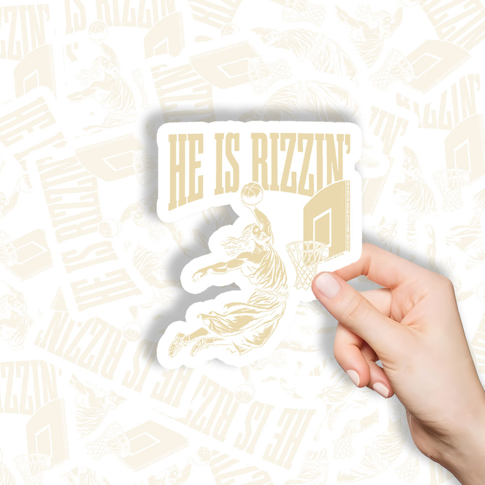 He Is Rizzin Christian Stickers