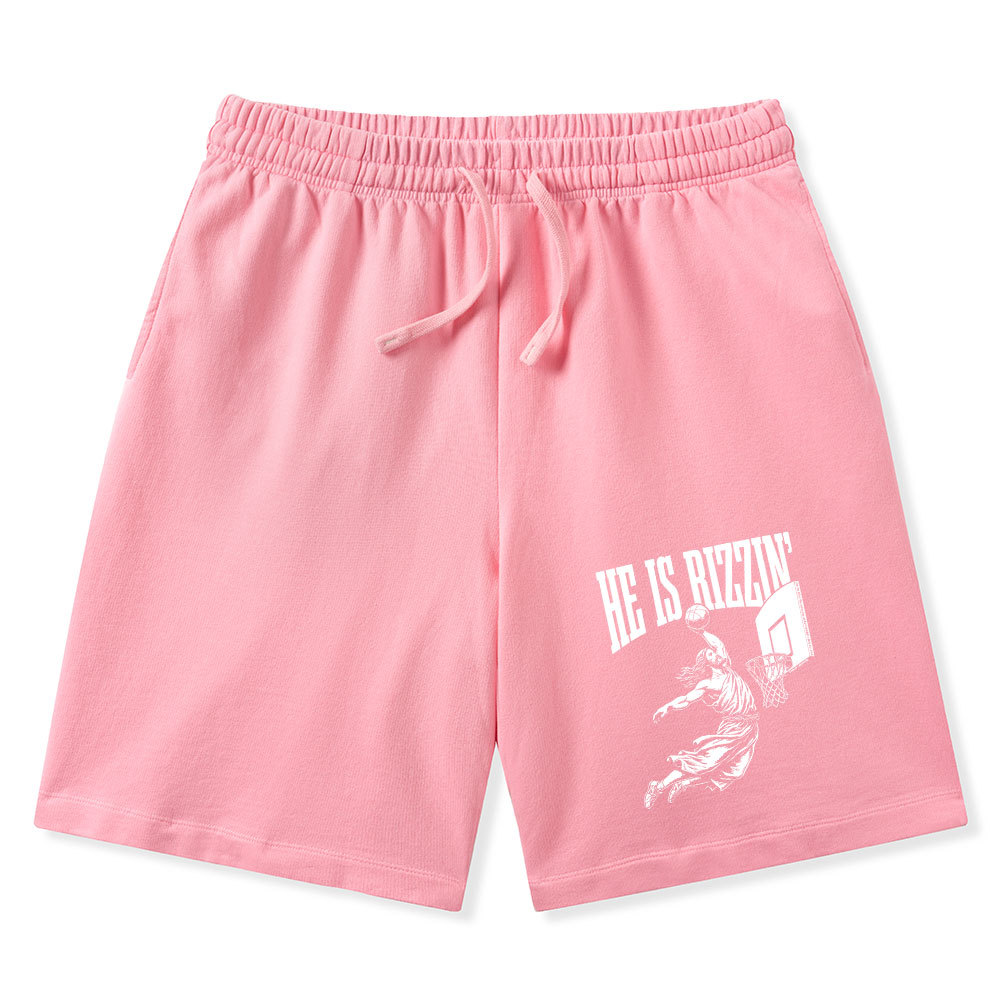 He Is Rizzin Christian Washed Shorts