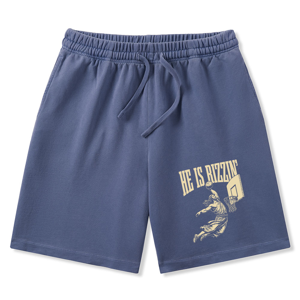 He Is Rizzin Christian Washed Shorts