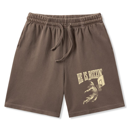 He Is Rizzin Christian Washed Shorts