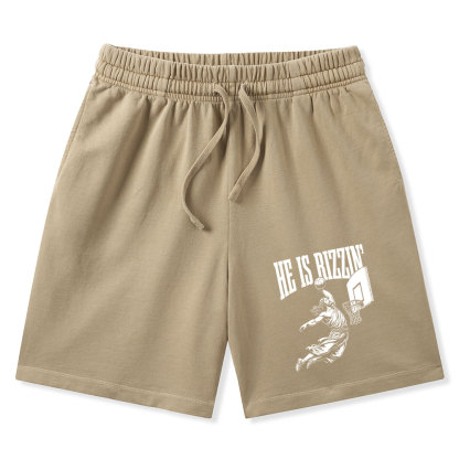 He Is Rizzin Christian Washed Shorts