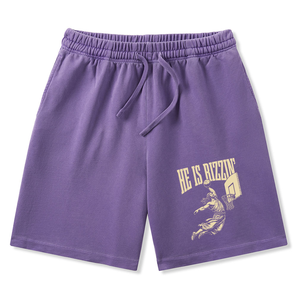 He Is Rizzin Christian Washed Shorts