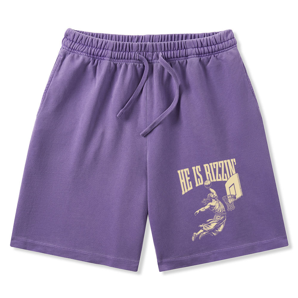 He Is Rizzin Christian Washed Shorts