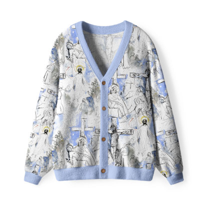 He Is Rizzin Furry Christian Lightweight Cardigan