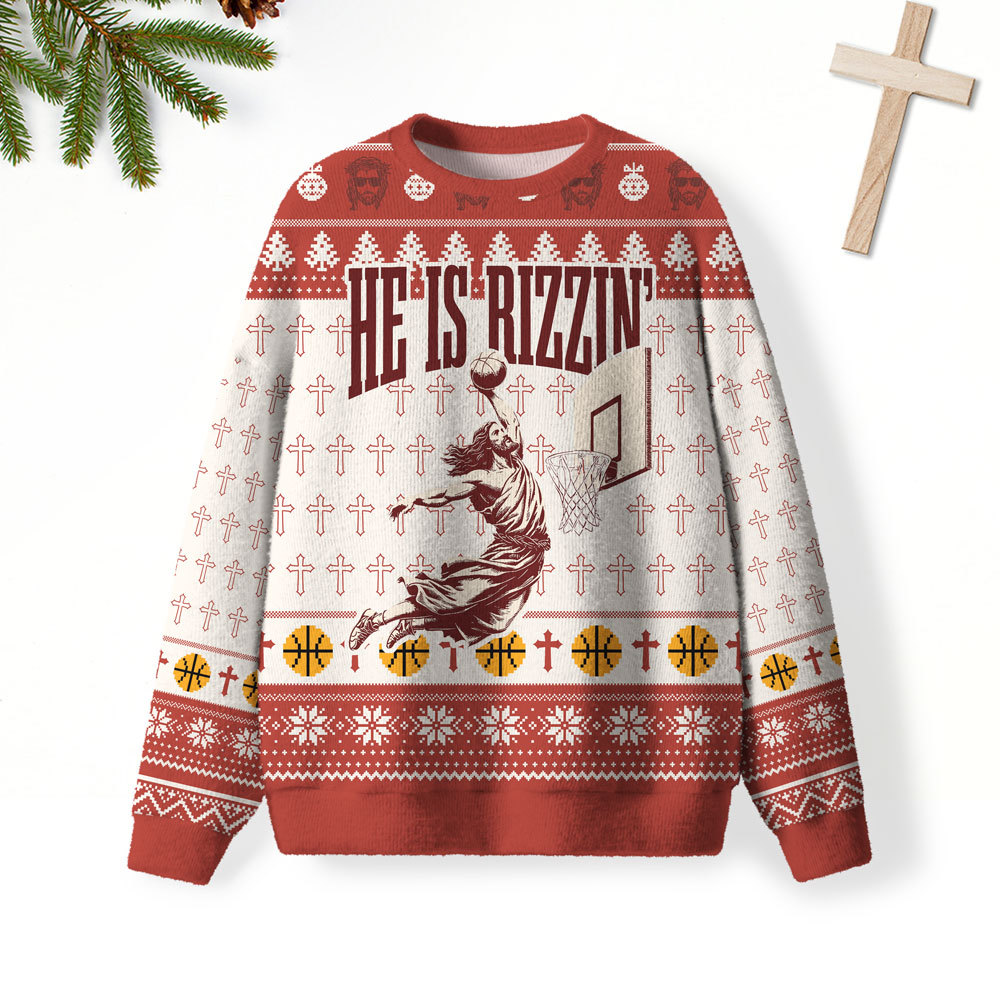 He Is Rizzin Furry Christian Lightweight Sweater