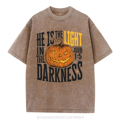 He Is The Light Christian Washed T-Shrit