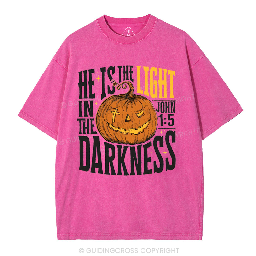 He Is The Light Christian Washed T-Shrit
