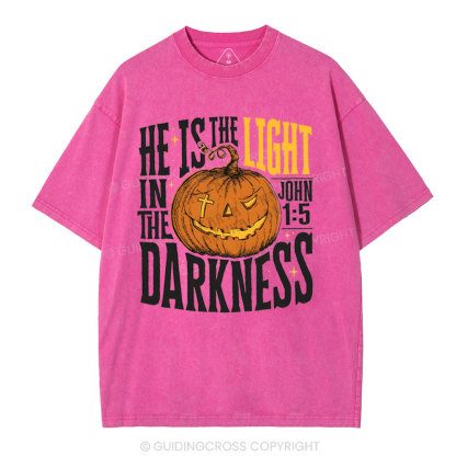He Is The Light Christian Washed T-Shrit