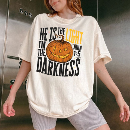 He Is The Light Christian Washed T-Shrit