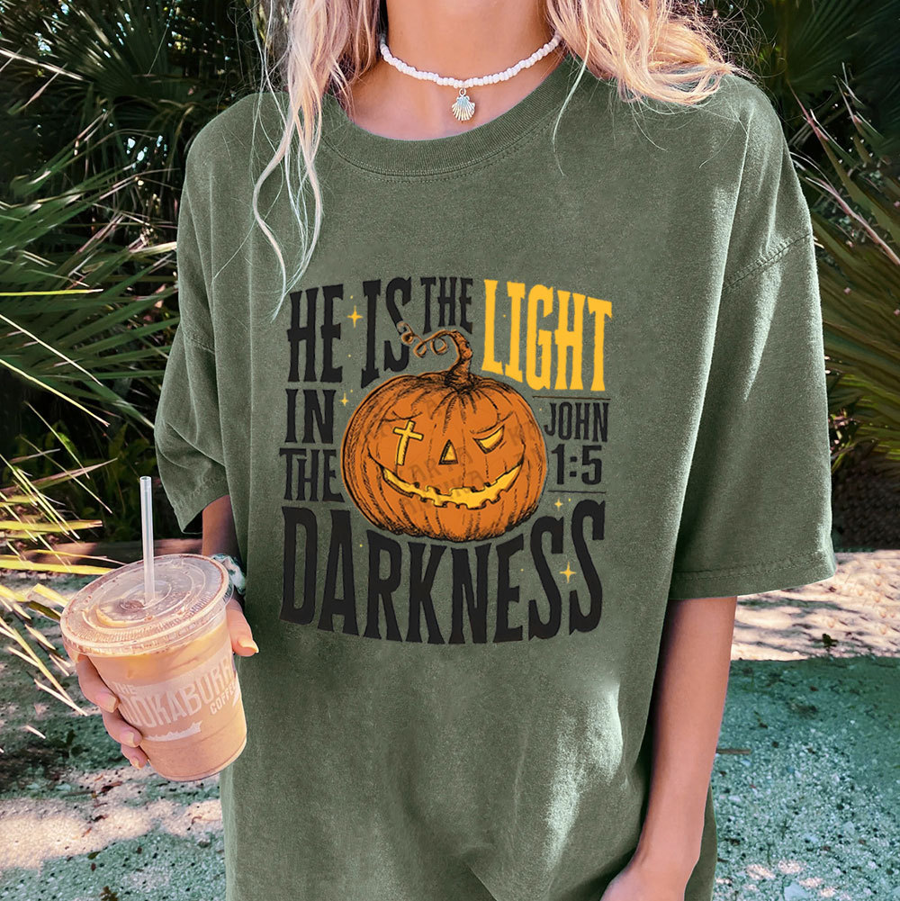 He Is The Light Christian Washed T-Shrit