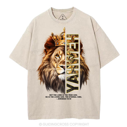 He Is The Living God Christian Washed T-Shirt