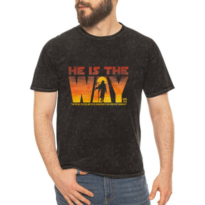 He Is The Way Vintage Washed Christian T-Shirt