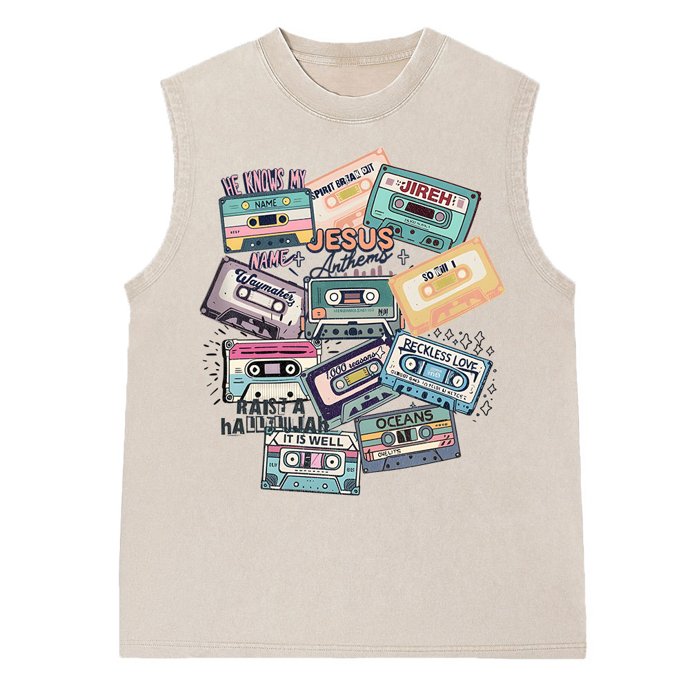 He Knows My Name Christian Washed Sleeveless Tee