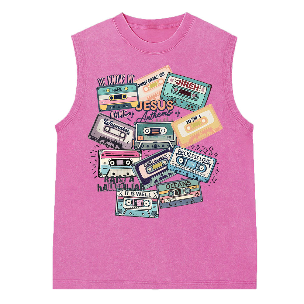 He Knows My Name Christian Washed Sleeveless Tee