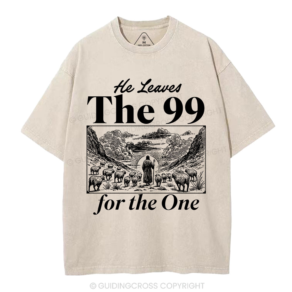 He Leave The 99 Christian Washed T-Shirt