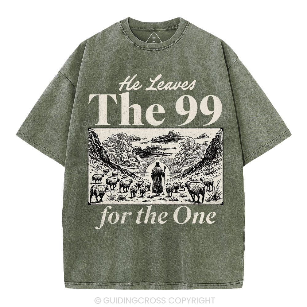 He Leave The 99 Christian Washed T-Shirt