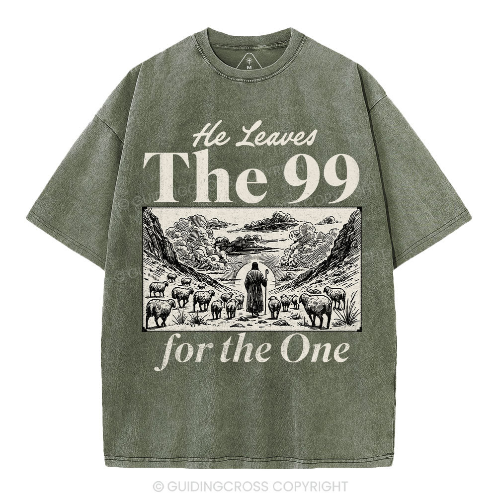 He Leave The 99 Christian Washed T-Shirt